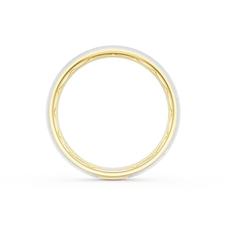 Rounded Satin Finish Wedding Band in 18kt Yellow Gold & Platinum