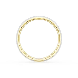 Rounded Satin Finish Wedding Band in 18kt Yellow Gold & Platinum