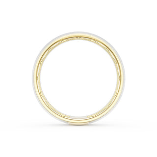 Rounded Satin Finish Wedding Band in 18kt Yellow Gold & Platinum
