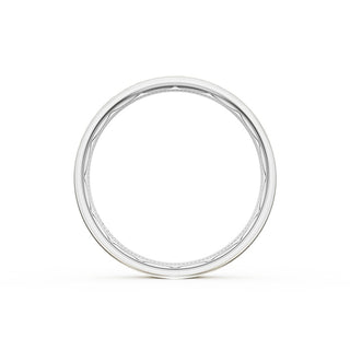 Flat Brush Finish Wedding Band in 18kt White Gold & 18kt Yellow Gold