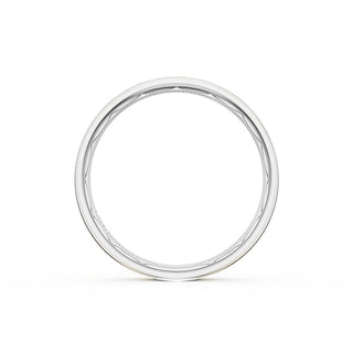 Flat Brush Finish Wedding Band in 18kt White Gold & 18kt Yellow Gold