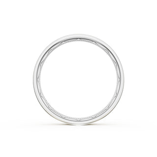 Flat Brush Finish Wedding Band in 18kt White Gold & 18kt Yellow Gold