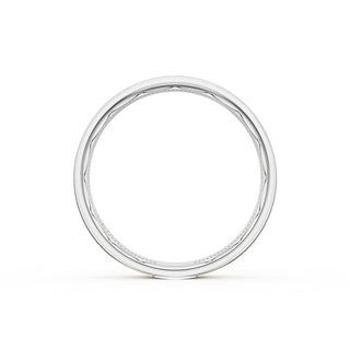 Flat Brush Finish Wedding Band in 18kt White Gold & 18kt Yellow Gold