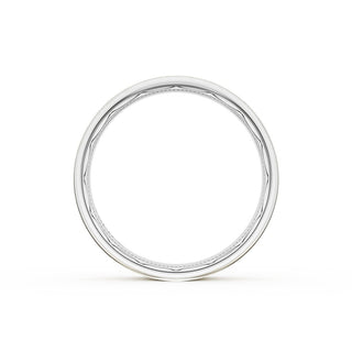 Flat Brush Finish Wedding Band in 18kt White Gold & 18kt Yellow Gold