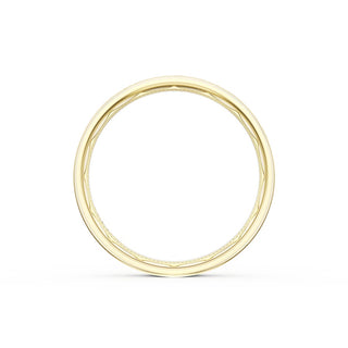 Flat Brush Finish Wedding Band in 18kt Yellow Gold & 18kt White Gold