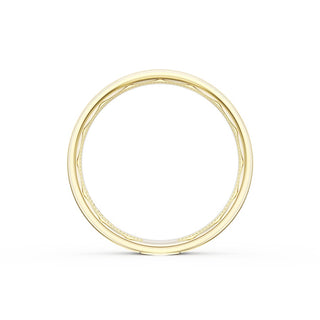Flat Brush Finish Wedding Band in 18kt Yellow Gold & 18kt White Gold