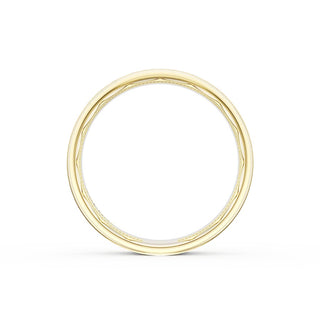 Flat Brush Finish Wedding Band in 18kt Yellow Gold & 18kt White Gold