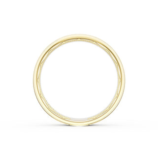 Flat Brush Finish Wedding Band in 18kt Yellow Gold & 18kt White Gold