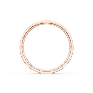 Flat Brush Finish Wedding Band in 18kt Rose Gold & 18kt White Gold