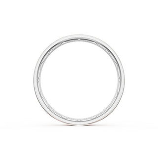 Flat Brush Finish Wedding Band in Platinum & 18kt Rose Gold