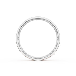 Flat Brush Finish Wedding Band in Platinum & 18kt Rose Gold