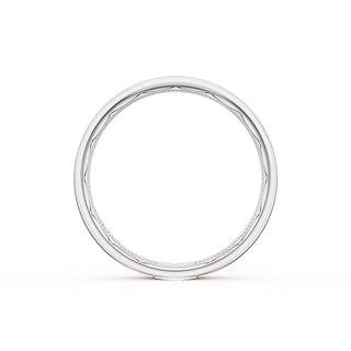 Flat Brush Finish Wedding Band in Platinum & 18kt Rose Gold