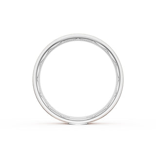 Flat Brush Finish Wedding Band in Platinum & 18kt Rose Gold
