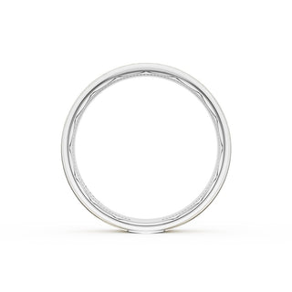 Flat Brush Finish Wedding Band in Platinum & 18kt Yellow Gold
