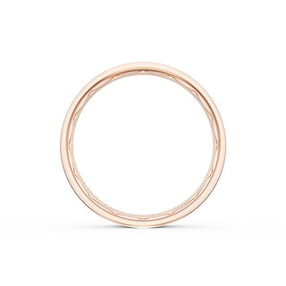 Flat Brush Finish Wedding Band in 18kt Rose Gold & Platinum
