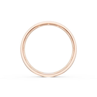 Flat Brush Finish Wedding Band in 18kt Rose Gold & Platinum