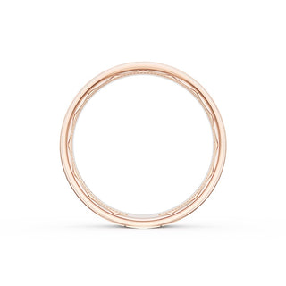 Flat Brush Finish Wedding Band in 18kt Rose Gold & Platinum