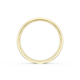 Flat Brush Finish Wedding Band in 18kt Yellow Gold & Platinum