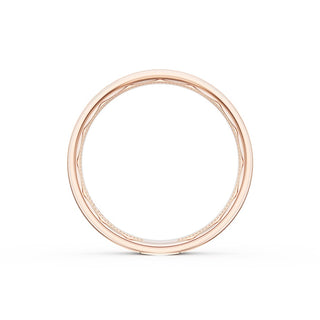 Flat Brush Finish Wedding Band in 18kt Rose Gold & Platinum