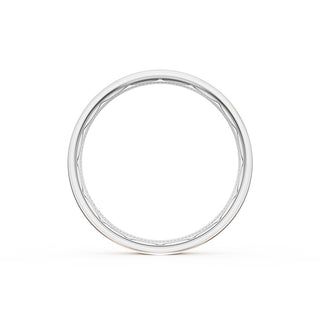 Flat High Polish Finish Wedding Band in 18kt White Gold & 18kt Rose Gold