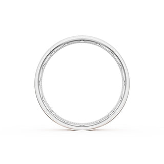 Flat High Polish Finish Wedding Band in 18kt White Gold & 18kt Rose Gold