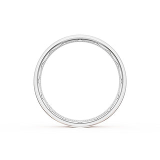 Flat High Polish Finish Wedding Band in 14kt Rose Gold & 14kt White Gold