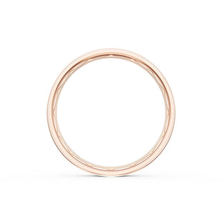 Flat High Polish Finish Wedding Band in 18kt Rose Gold & 18kt White Gold