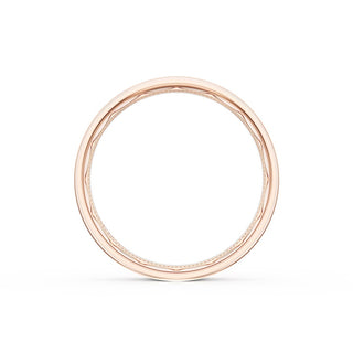 Flat High Polish Finish Wedding Band in 18kt Rose Gold & 18kt White Gold