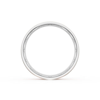 Flat High Polish Finish Wedding Band in Platinum & 18kt Rose Gold