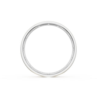 Flat High Polish Finish Wedding Band in Platinum & 18kt Yellow Gold