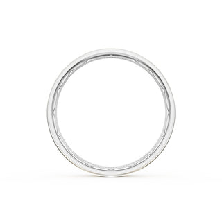 Flat High Polish Finish Wedding Band in 14kt Rose Gold & 14kt White Gold