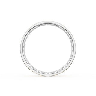 Flat High Polish Finish Wedding Band in Platinum & 18kt Yellow Gold