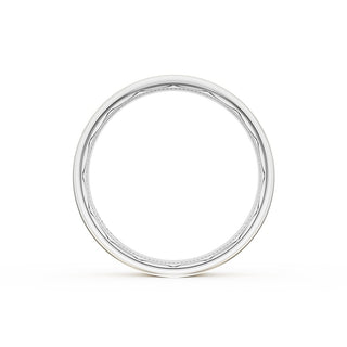 Flat High Polish Finish Wedding Band in Platinum & 18kt Yellow Gold