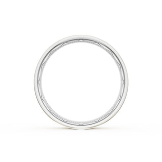 Flat High Polish Finish Wedding Band in 14kt Rose Gold & 14kt White Gold