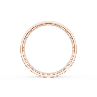 Flat High Polish Finish Wedding Band in 18kt Rose Gold & Platinum