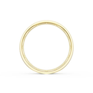 Flat High Polish Finish Wedding Band in 18kt Yellow Gold & Platinum