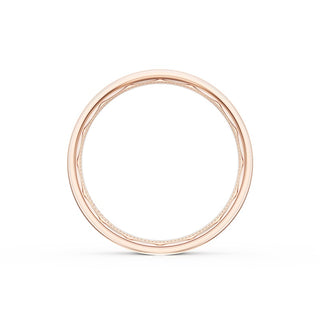Flat High Polish Finish Wedding Band in 14kt Rose Gold & 14kt White Gold