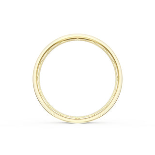 Flat High Polish Finish Wedding Band in 18kt Yellow Gold & Platinum