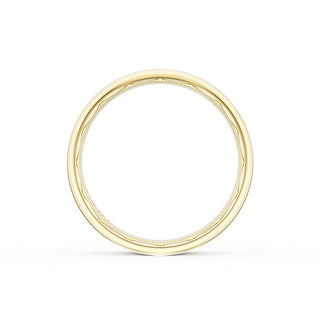 Flat High Polish Finish Wedding Band in 18kt Yellow Gold & Platinum