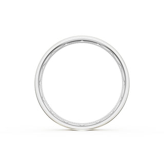 Flat Satin Finish Wedding Band in 18kt White Gold & 18kt Yellow Gold