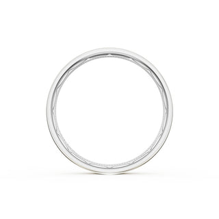 Flat Satin Finish Wedding Band in 14kt Rose Gold & 14kt White Gold