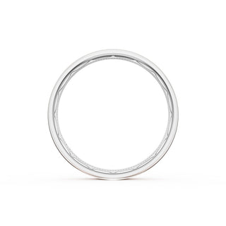 Flat Satin Finish Wedding Band in 18kt White Gold & 18kt Rose Gold