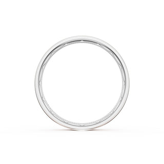 Flat Satin Finish Wedding Band in 14kt Rose Gold & 14kt White Gold