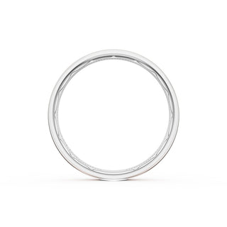Flat Satin Finish Wedding Band in 18kt White Gold & 18kt Rose Gold
