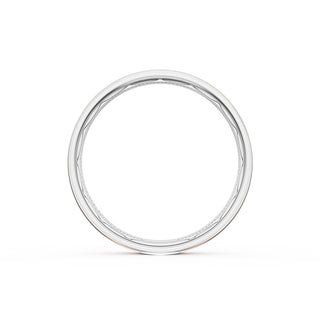 Flat Satin Finish Wedding Band in 14kt Rose Gold & 14kt White Gold