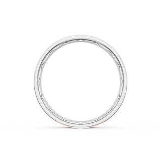 Flat Satin Finish Wedding Band in 18kt White Gold & 18kt Rose Gold