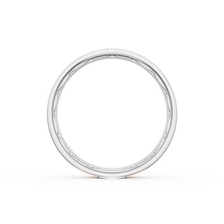 Flat Satin Finish Wedding Band in 18kt White Gold & 18kt Rose Gold