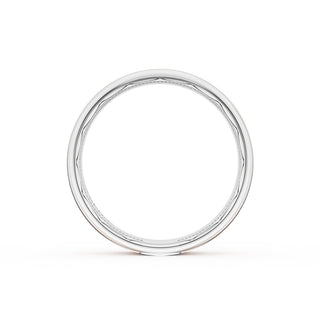 Flat Satin Finish Wedding Band in 18kt White Gold & 18kt Rose Gold