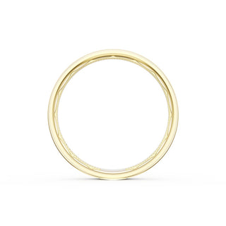 Flat Satin Finish Wedding Band in 18kt Yellow Gold & 18kt White Gold