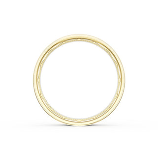 Flat Satin Finish Wedding Band in 18kt Yellow Gold & 18kt White Gold